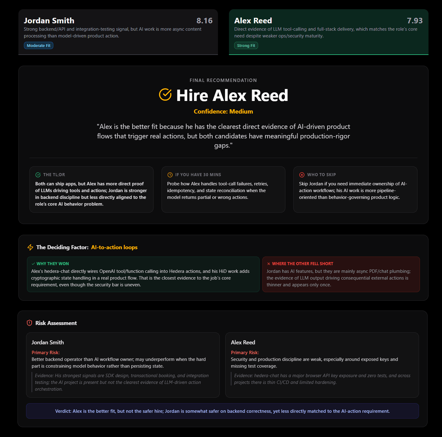 Comparison UI